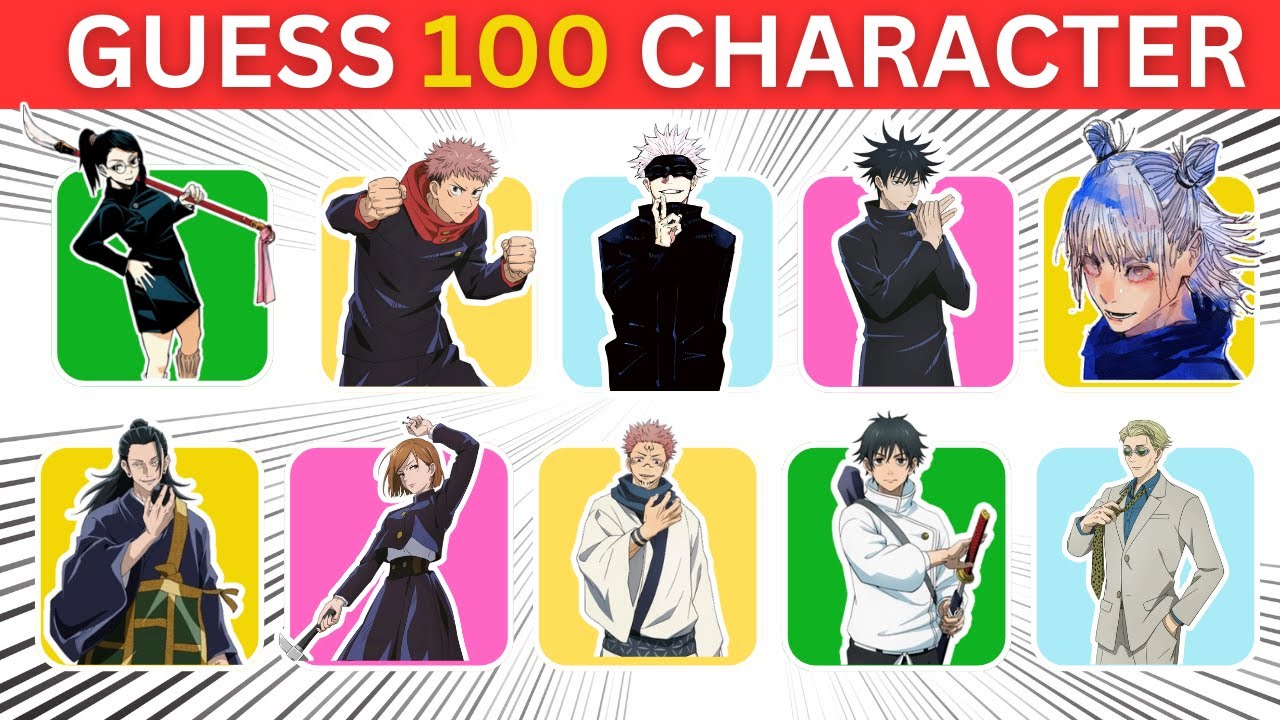 🔥 GUESS 100 JUJUTSU KAISEN CHARACTERS IN 5 SECONDS | JUJUTSU KAISEN Quiz