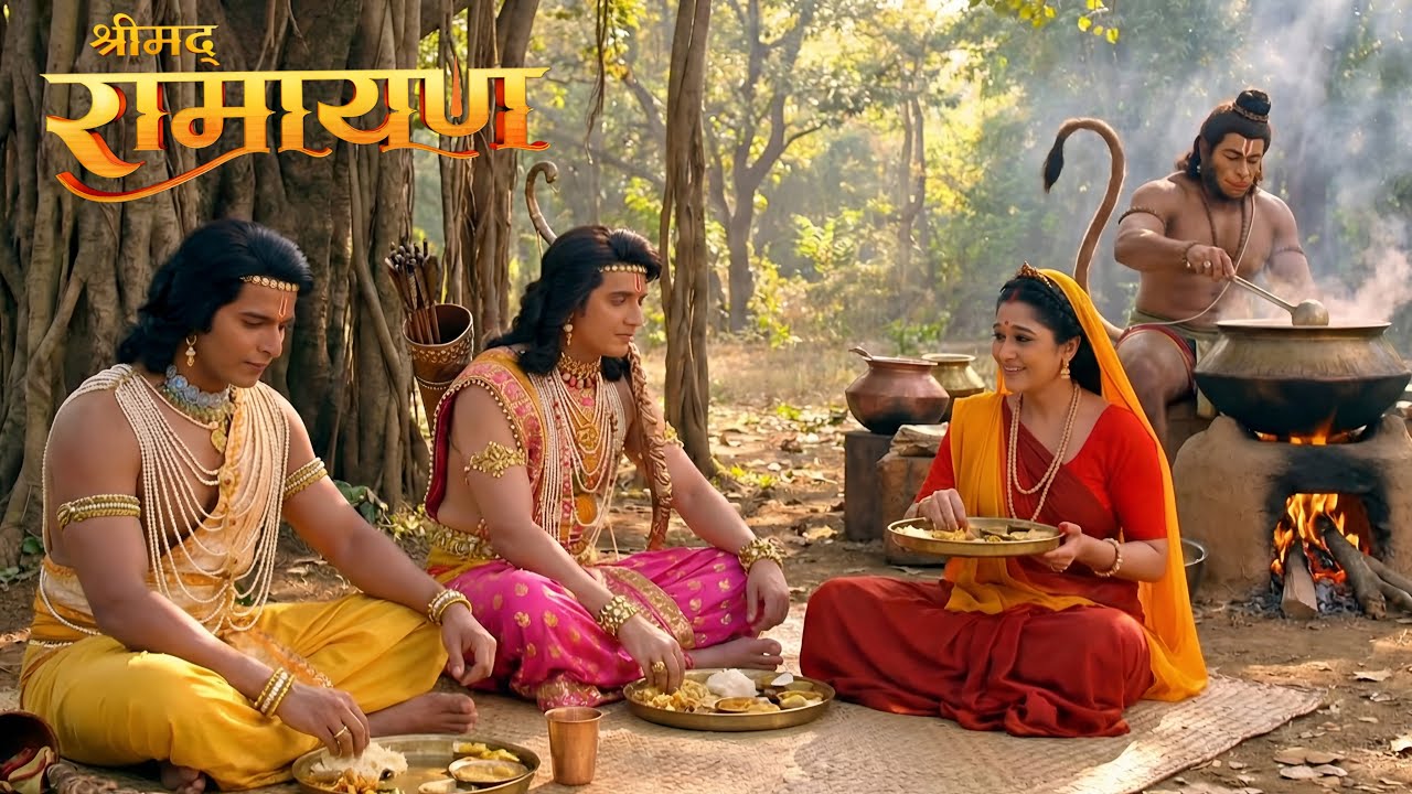 राम-लक्ष्मण और सीता भूखे थे हनुमान जी ने जंगल में चूल्हा जलाकर बनाया प्रसाद  || Shrimad  Ramayan
