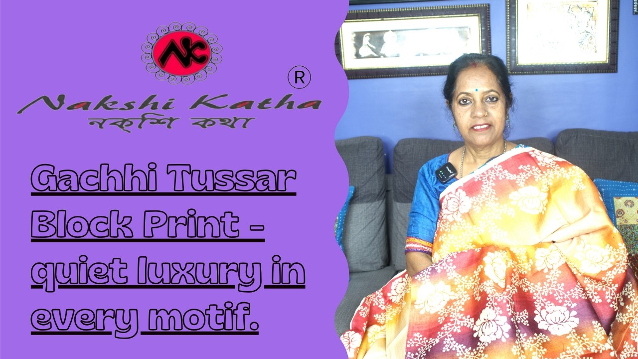 Nakshi Katha® || Gachhi Tussar Block Print ✨ Motifs of Quiet Luxury || Epi - 262 ||