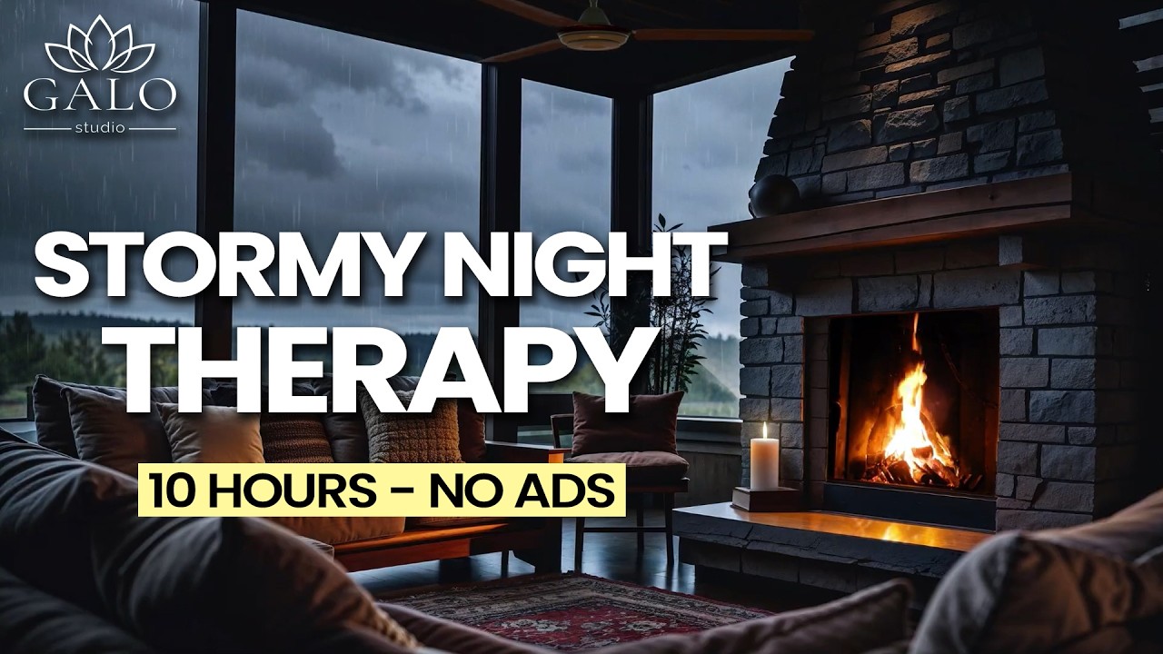 🌩️Gentle Storm & Soft Rain: Deep Sleep Sounds 10H No Ads | Galo Studio Zen #deepsleep #asmr