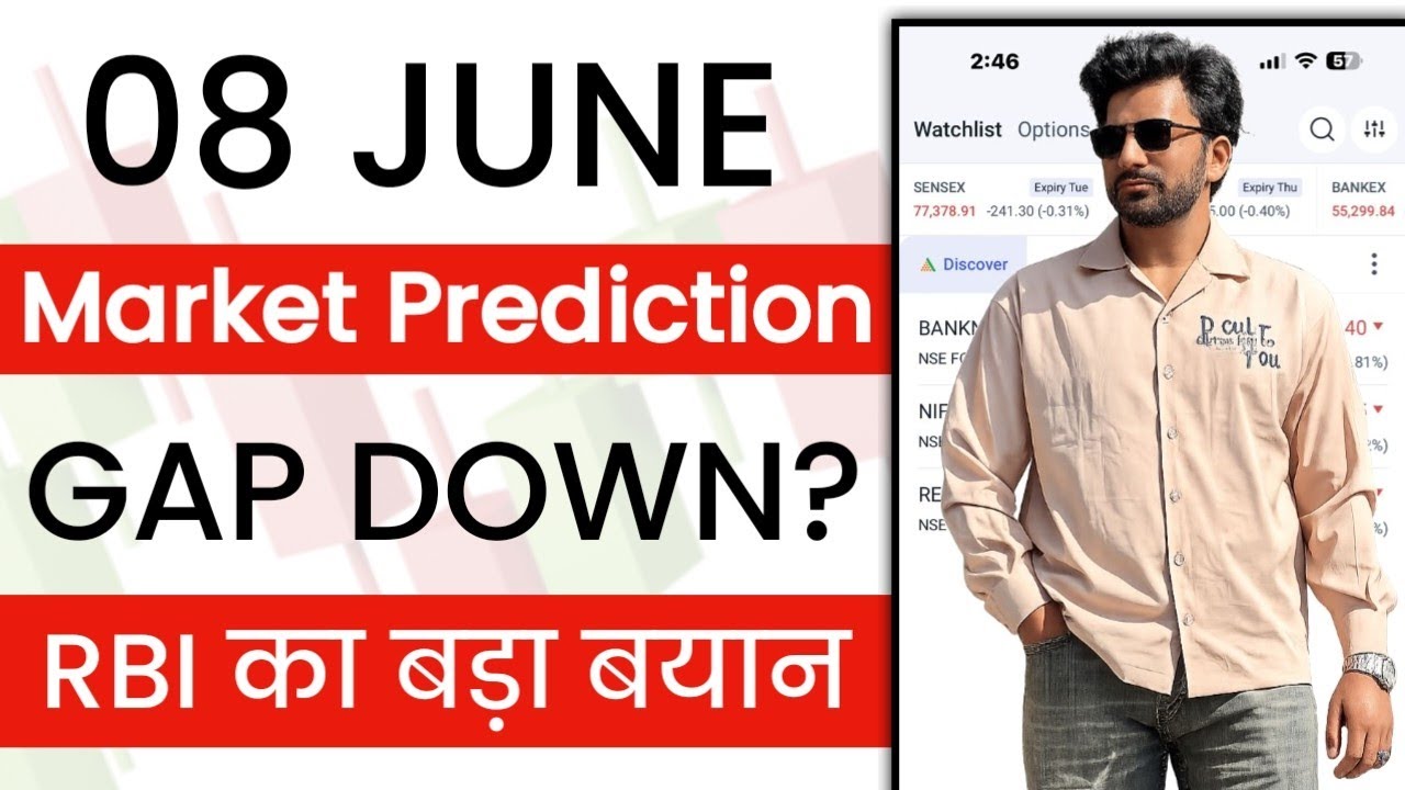 Nifty Prediction and Bank Nifty Analysis for Tomorrow || BTST for Monday || 08 June 2026
