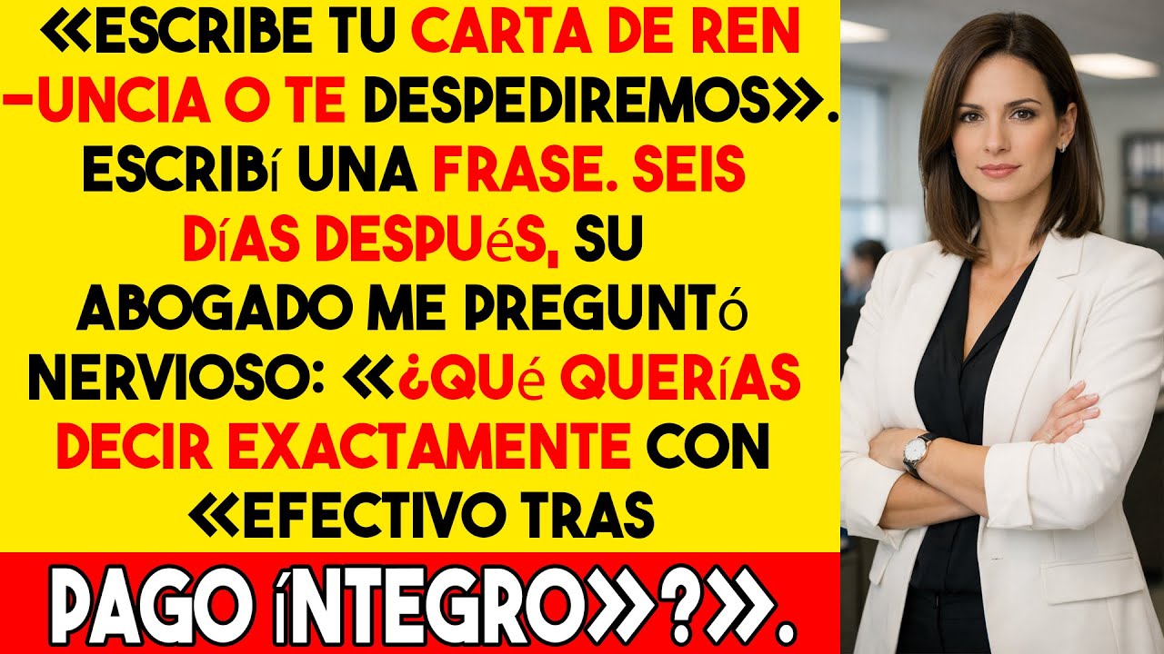Una frase en mi carta de renuncia detuvo toda la empresa. Nadie vio venir lo que pasó después