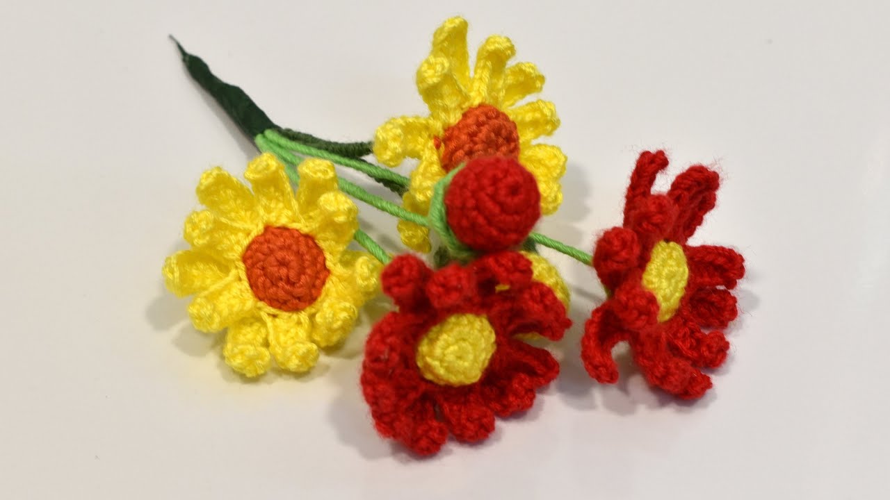 FLORES DE GANCHILLO PARA CACTUS