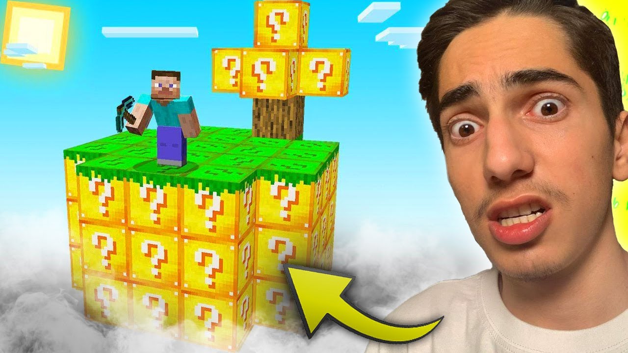 اسکای بلاک ولی با بلاک شانسی در ماینکرافت 😰🎁 SKYBLOCK Is LUCKY BLOCKS (MINECARFT)