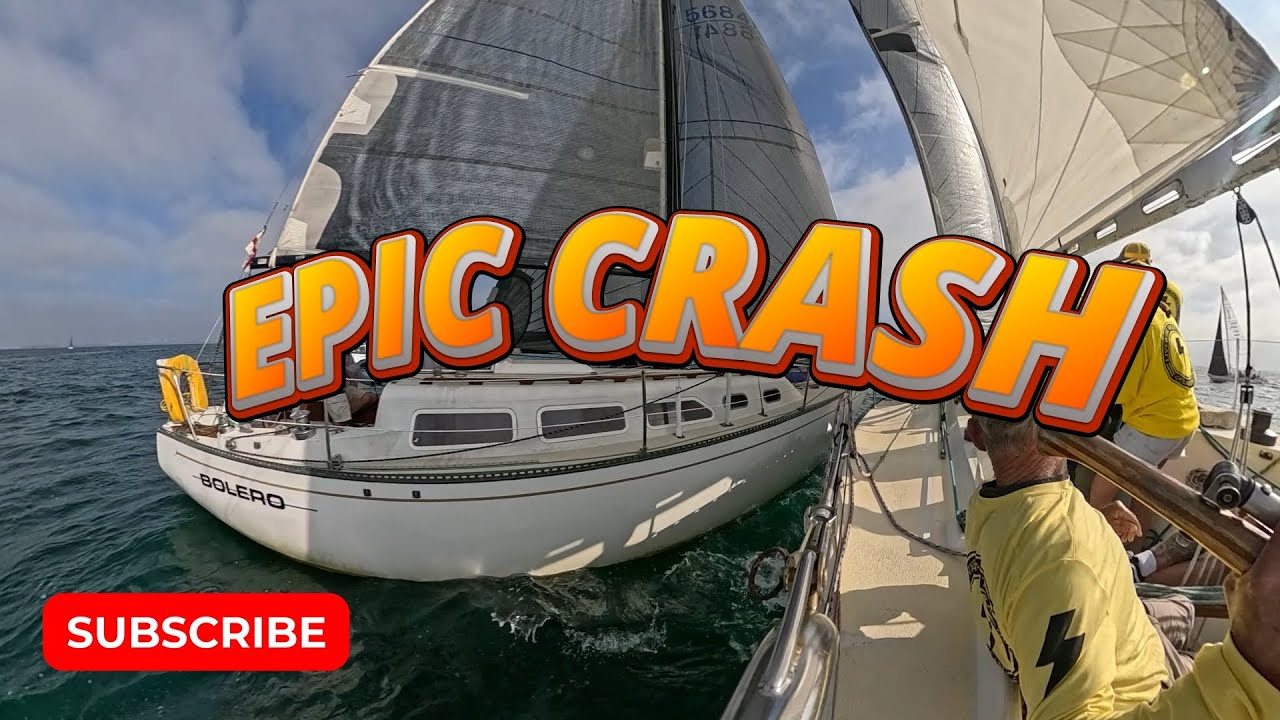 Sailing Crash Caught on GoPro! Livewire vs Bolero | Hot Rum Regatta San Diego
