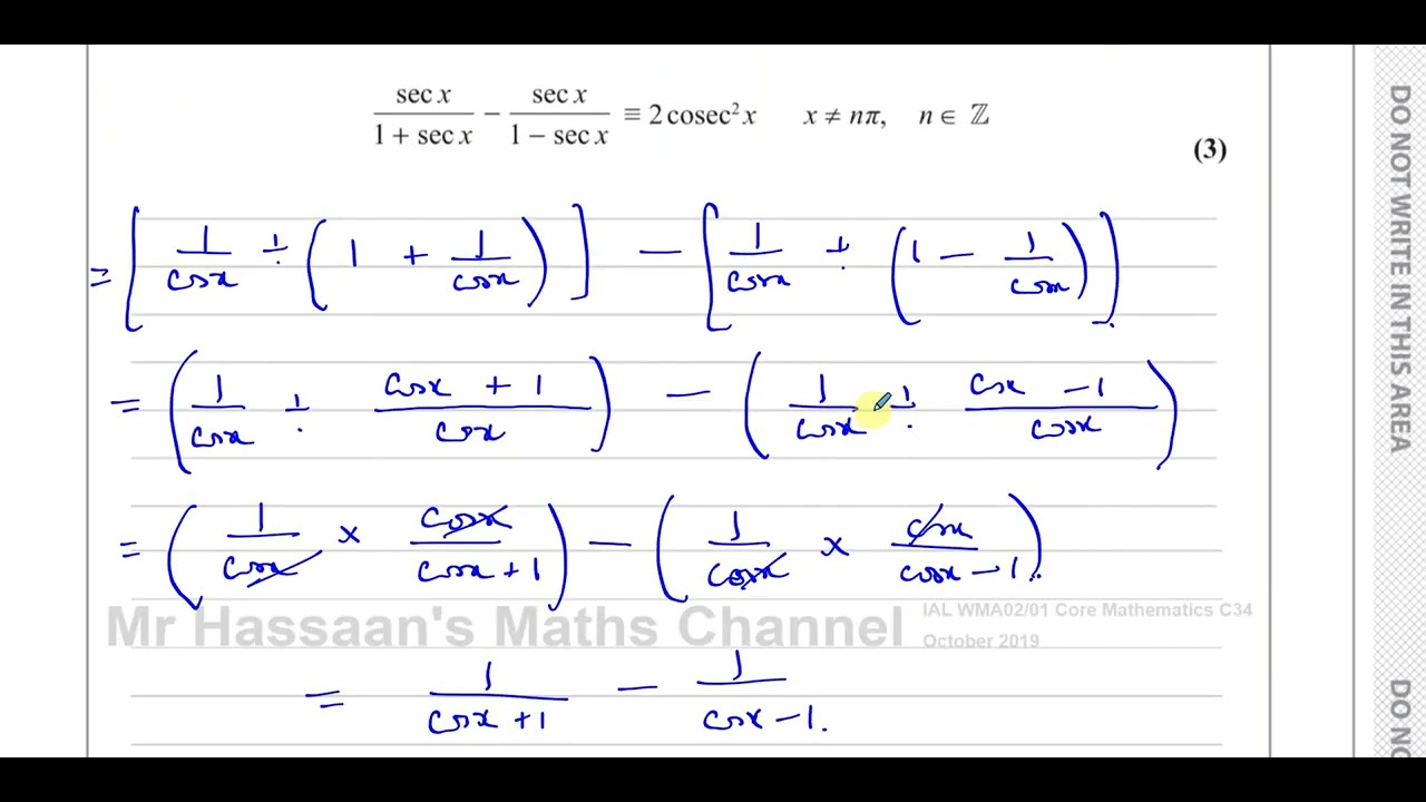 [P3] C34, (IAL), WMA02/01, October 2019, Q6, Trigonometric Identities & Equations