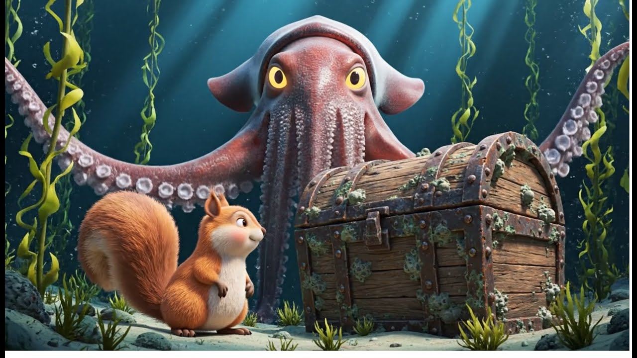 Lost in the Sunken Ship 🌊⚓ | A Brave Squirrel’s Deep Sea Adventure | Kids Cartoon