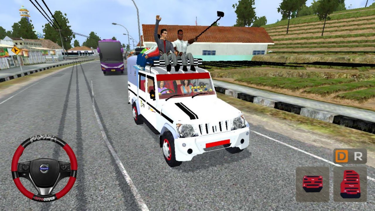 Mahindra Bolero Double Cab Passenger Over Load - Offroad Driving 😱 BUSSID - Bus Simulator Indonesia 