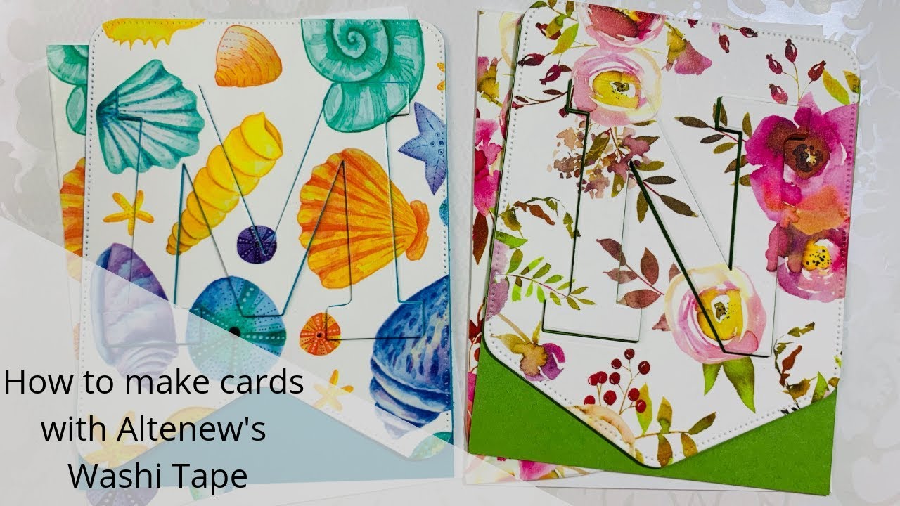 How to Make Cards using Altenew's Washi Tape + Mega Alphabet Dies + Shaker Cards