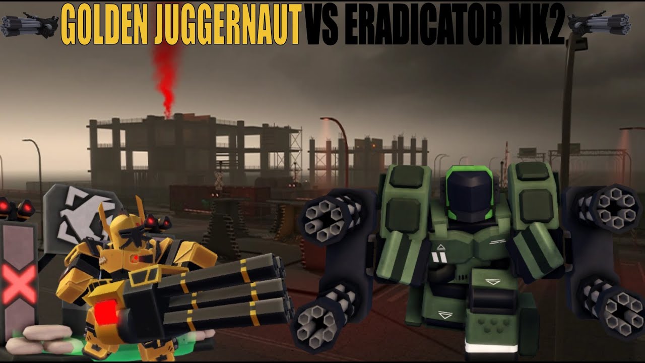 1 Golden Juggernaut vs Eradicator Mark 2 - Tower Defense X