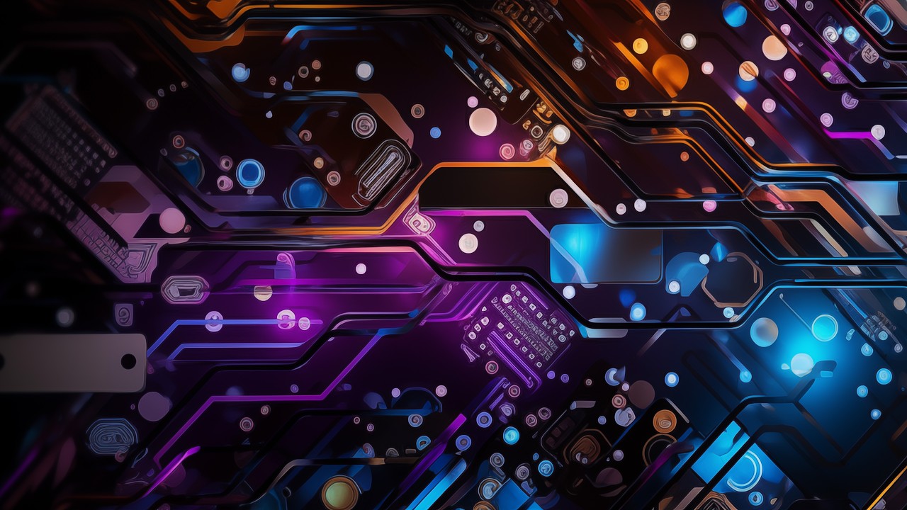 4K Painted Digital Circuits • Abstract Tech Art Screensaver for TV (3 Hours)