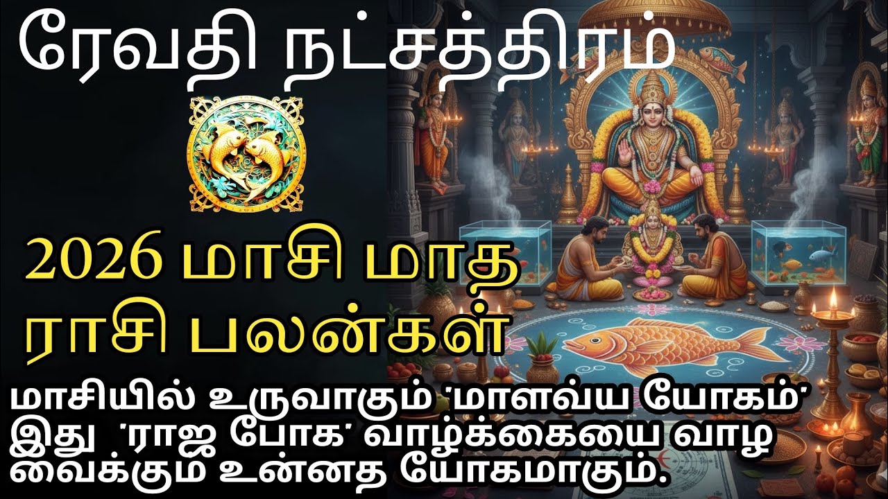 ரேவதி நட்சத்திரம் 2026 மாசி மாதம் ராசி பலன் | மாள்வ்ய யோகம் @vaitheeshwaraa 