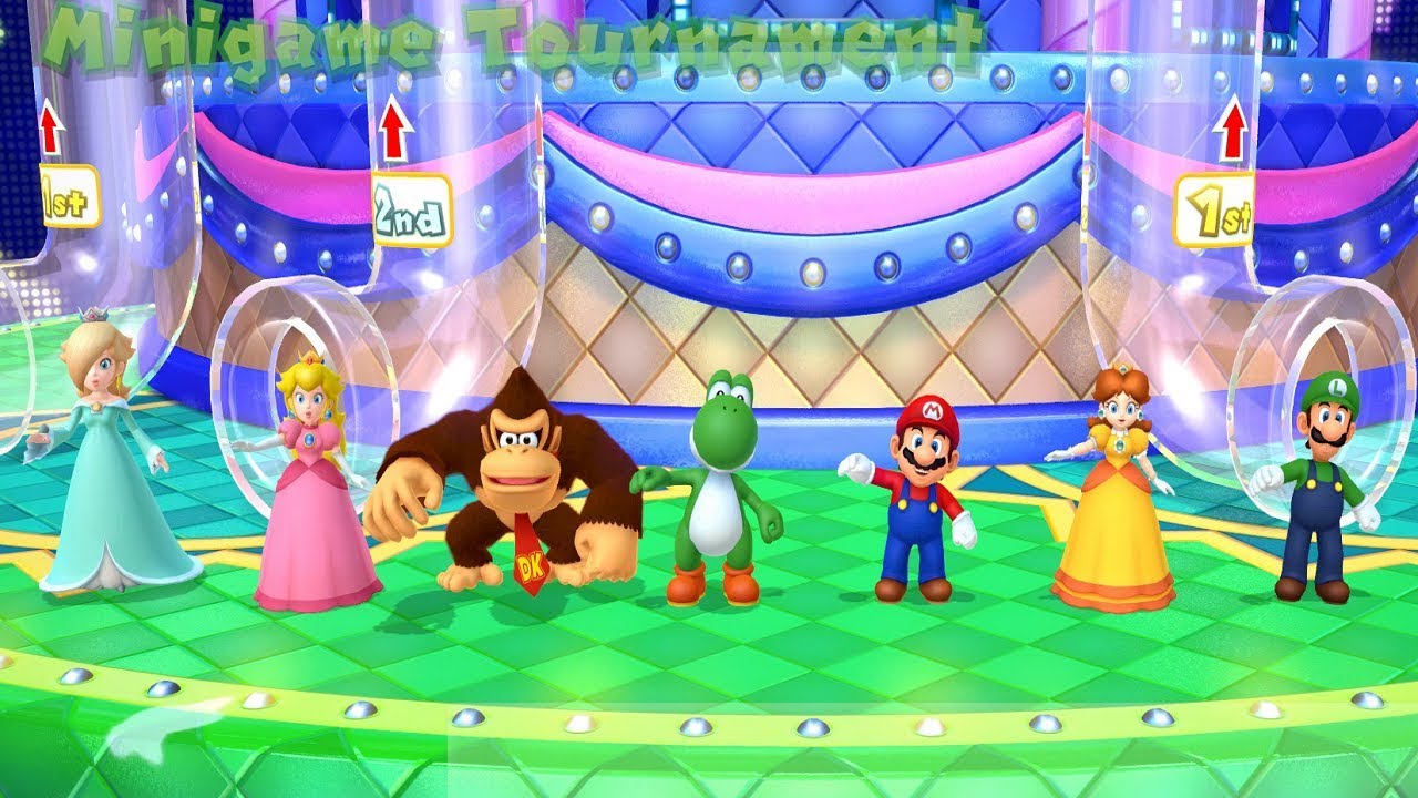 Mario Party 10 Minigame Tournament Mario & Rosalina & Peach Vs Luigi & Yoshi & Daisy