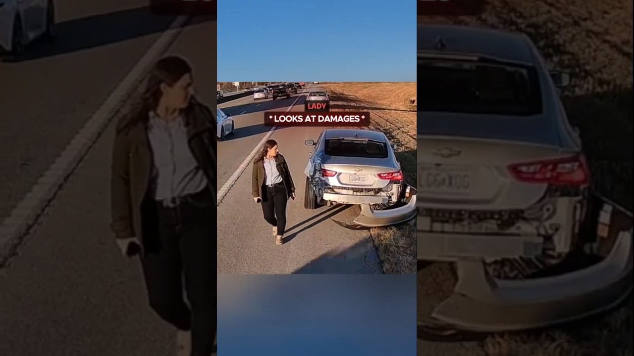 Lady Thought She Could Get Away with It 😳 #truck #instantkarma #idiotsincars #dashcam