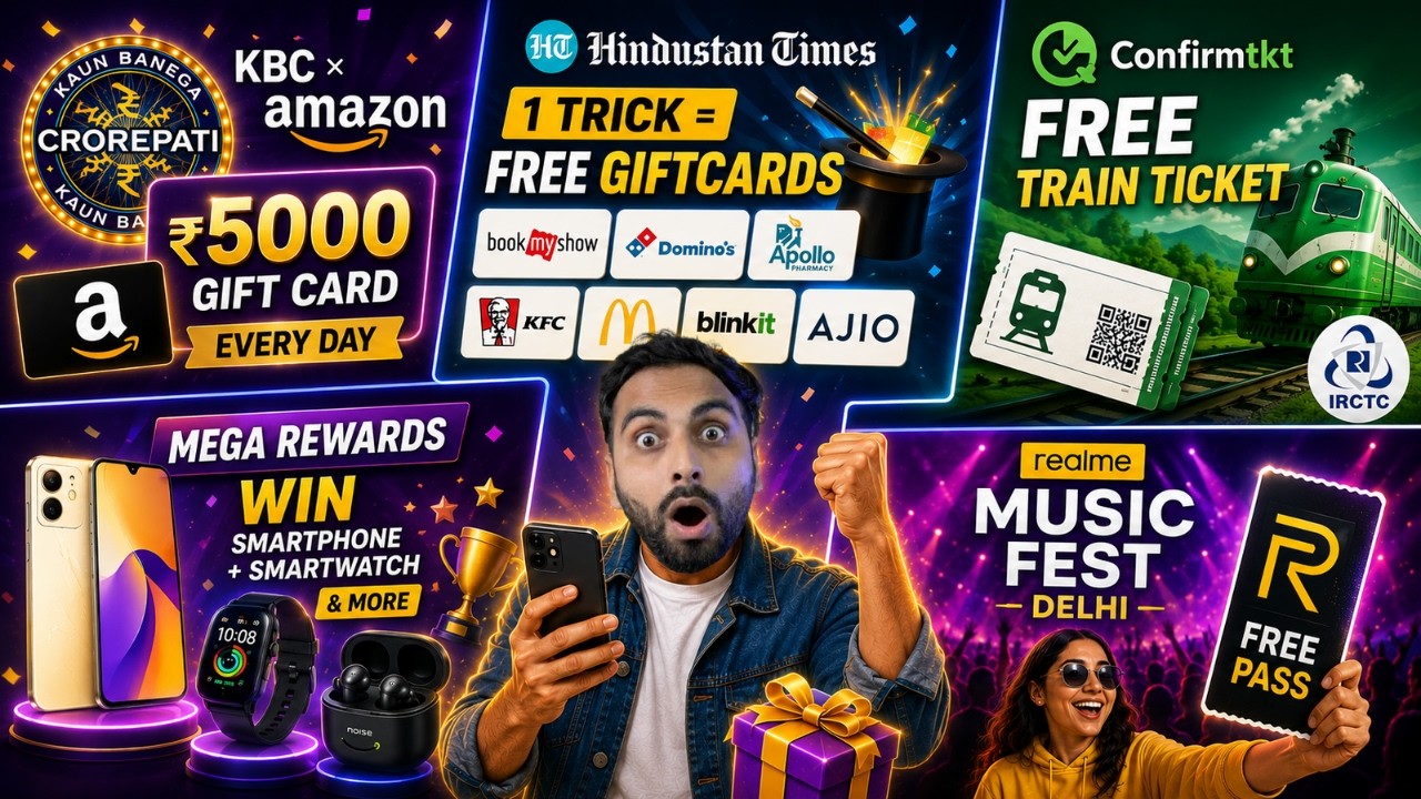 Amazon KBC Loot 🔥 Win ₹5000 Cash Daily + Free Giftcard Trick | FREE Train Ticket, Perfumes, & More
