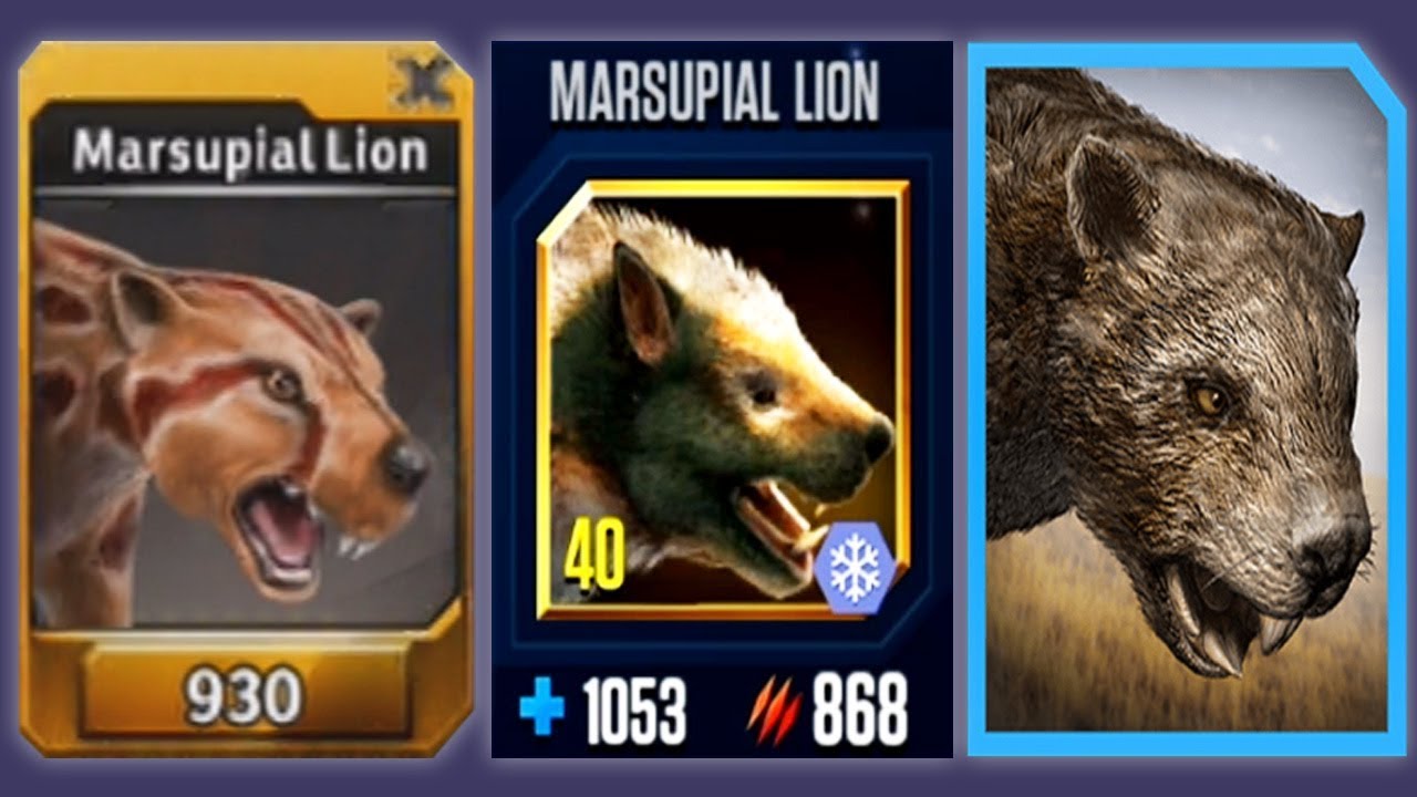 MARSUPIAL LION - Jurassic World The Game Vs Jurassic World Alive Vs Jurassic Park Builder
