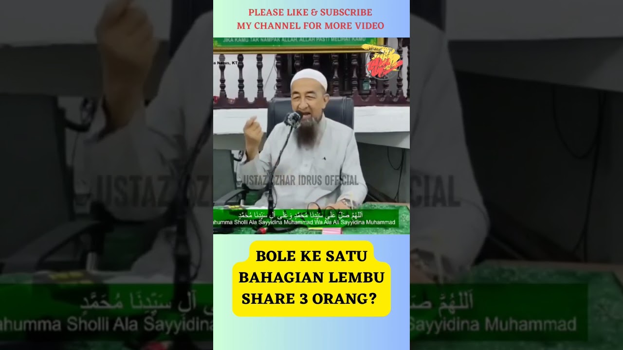 BOLE KE SATU BAHAGIAN LEMBU KONGSI 3 ORANG? #ustazazharidrus #ibadahkorban