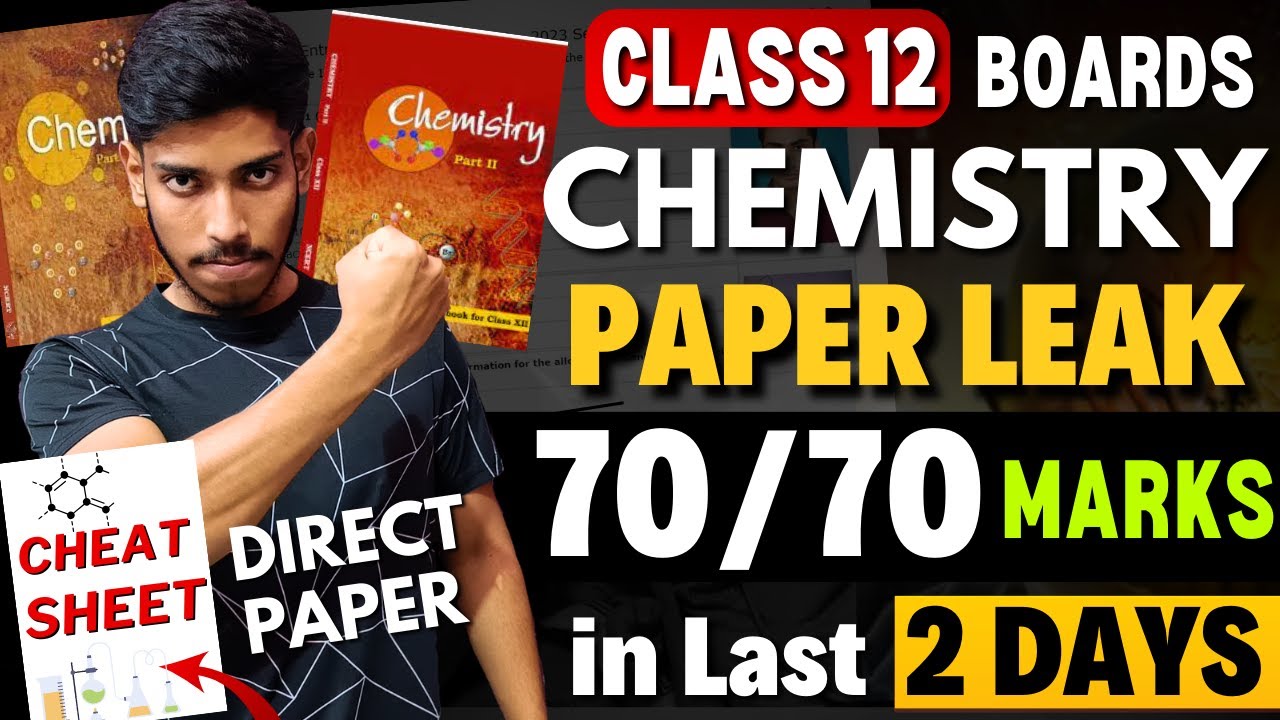 Class 12 CHEMISTRY: Score 70/70 in Last 2 Days🔥| Chemistry Paper Leaked 2024 Boards #class12 #cbse