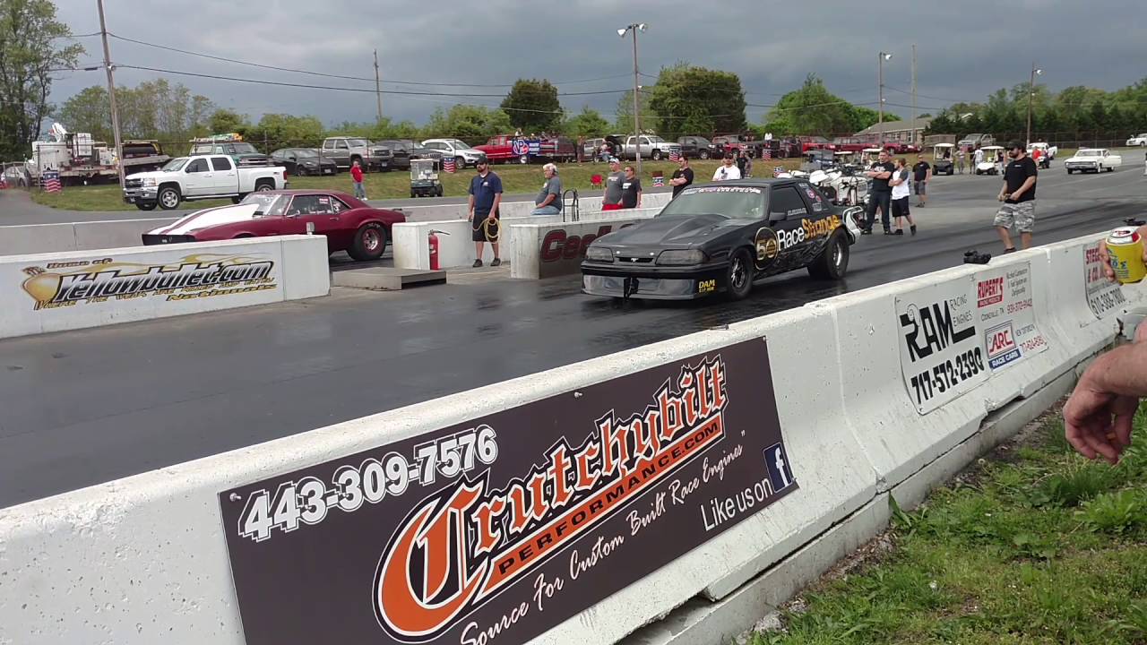 Outlaw 67 Camaro vs Fonse Performance  Foxbody Mustang @ Cecil County Dragway