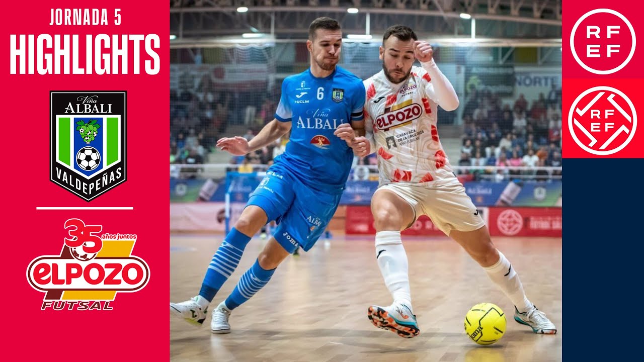 Resumen #PrimeraDivisiónFS | Viña Albali Valdepeñas 1-3  ElPozo Murcia Costa Cálida | Jornada 5