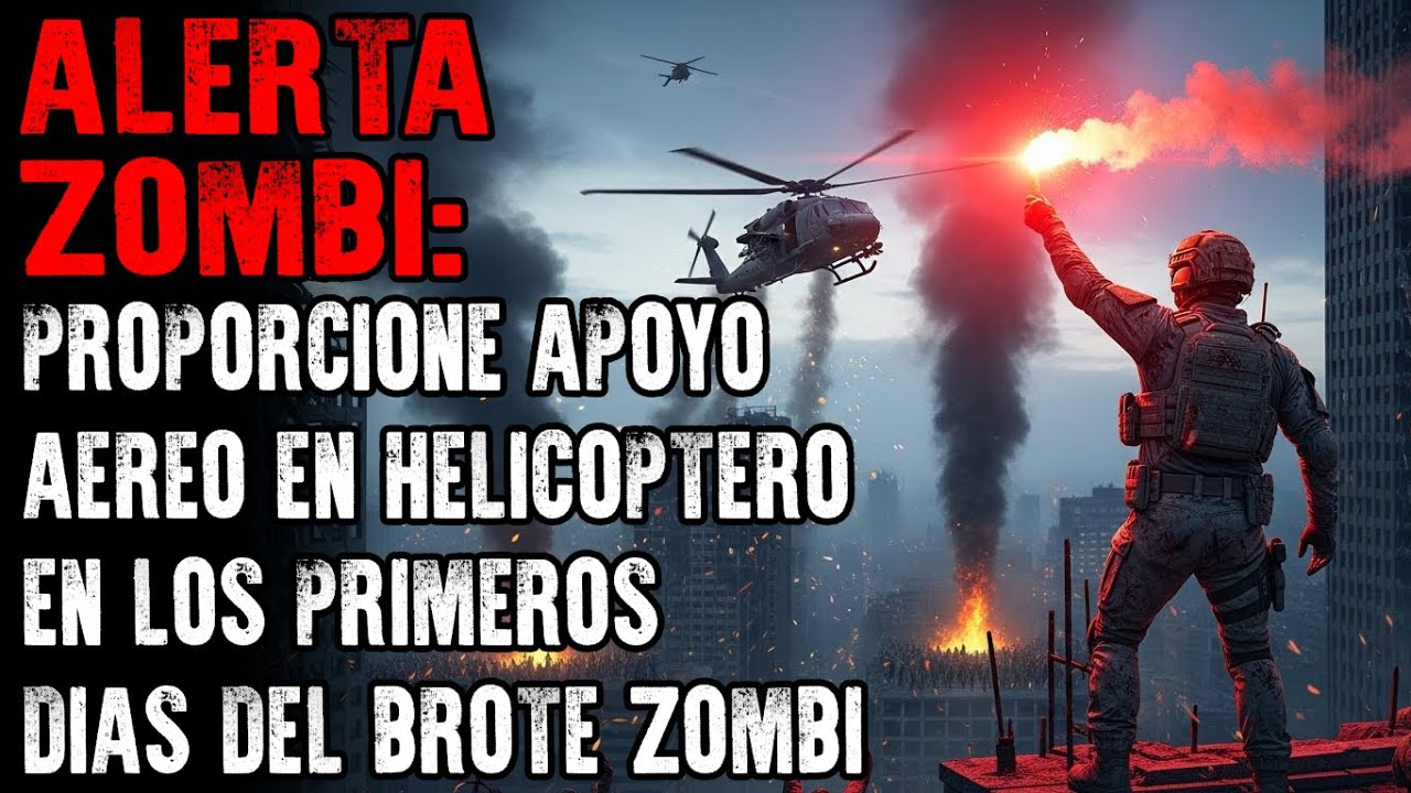 PROPORCIONE APOYO AEREO EN HELICOPTERO EN LOS PRIMEROS DIAS DEL BROTE ZOMBI