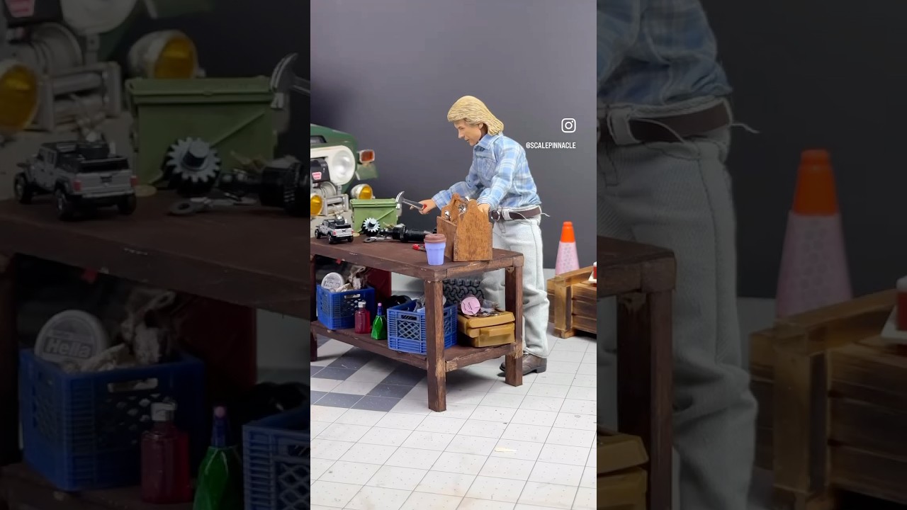 From scratch to scale. 🪚🖌️🗜️🔨.#scalepinnacle #rcgarage #scaleshop #rc #miniature  #scalerealism