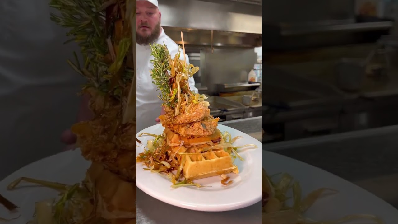 The FAMOUS SAGE FRIED CHICKEN & WAFFLES. From Hash House a Go Ho