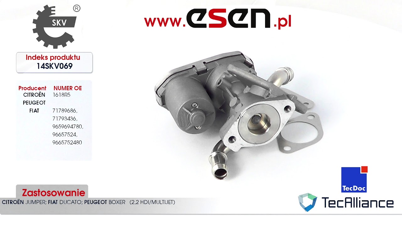Zawór EGR  Fiat Ducato Citroen Jumper Peugeot Boxer (2,2 HDI/TDCi) OE 1618R5, 71789686, 71793436
