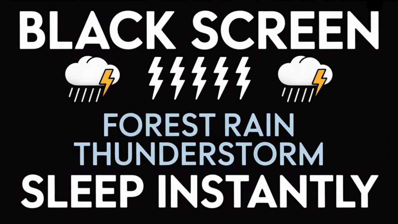 BLACK SCREEN Heavy Rain Sounds with Thunder for Deep Sleep and Stress Relief 20