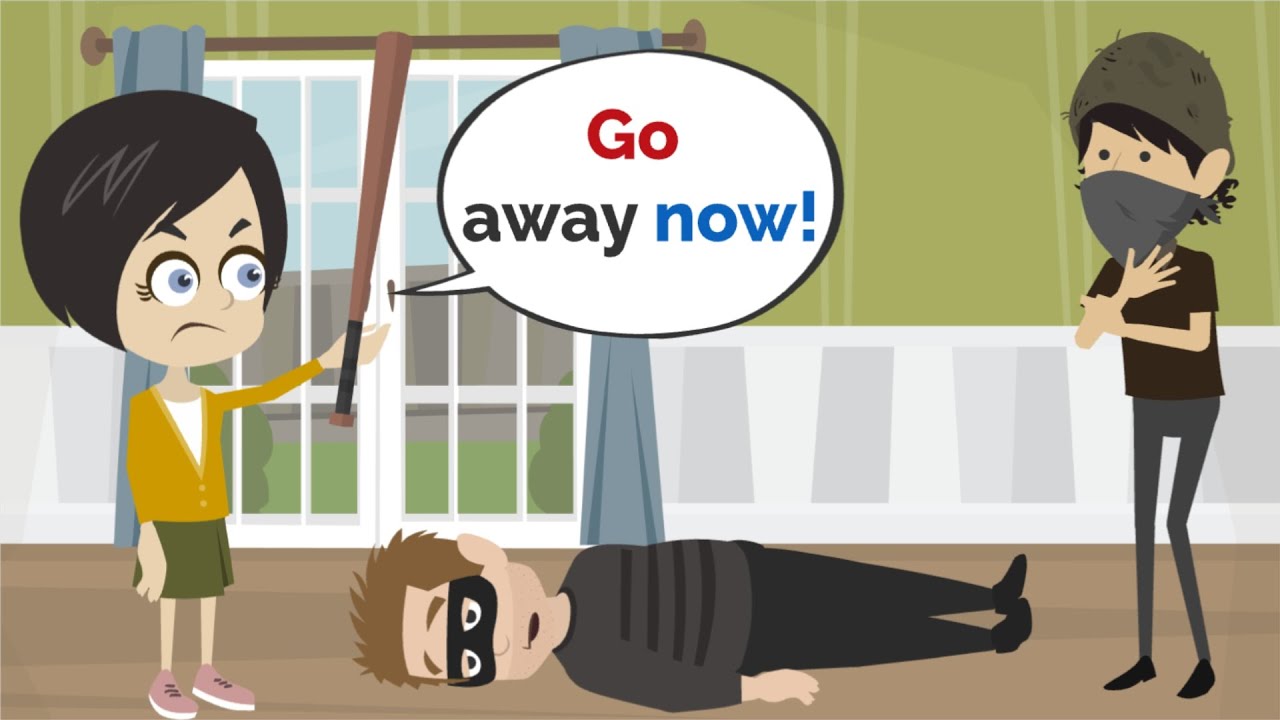 Lisa FIGHTS two BURGLARS ... | Basic English conversation | Learn English | Like English