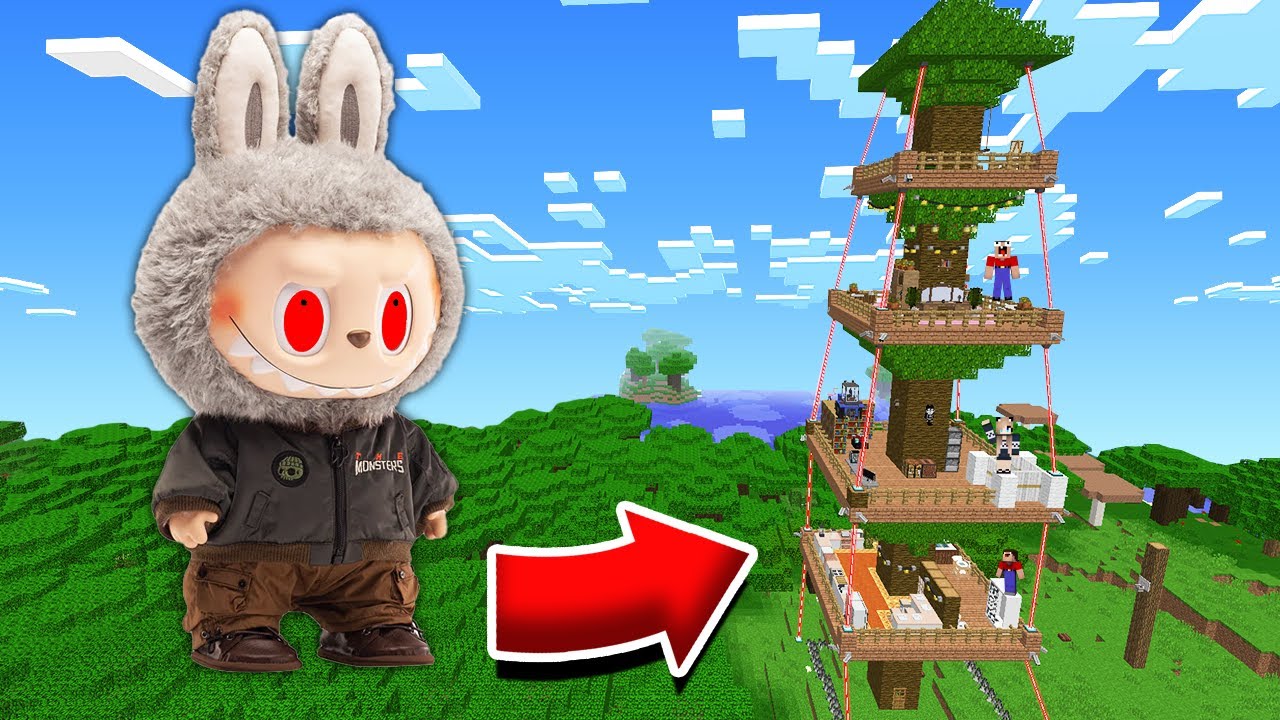 ЛАБУБУ НАПАЛ НА НАШ ДОМ НА ДЕРЕВЕ В МАЙНКРАФТ! | Глазастая Морда Minecraft