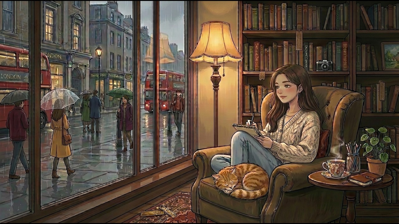 ☕ Rainy Day Lofi Jazz Piano | Cozy Coffee Shop Music for Reading & Study Focus