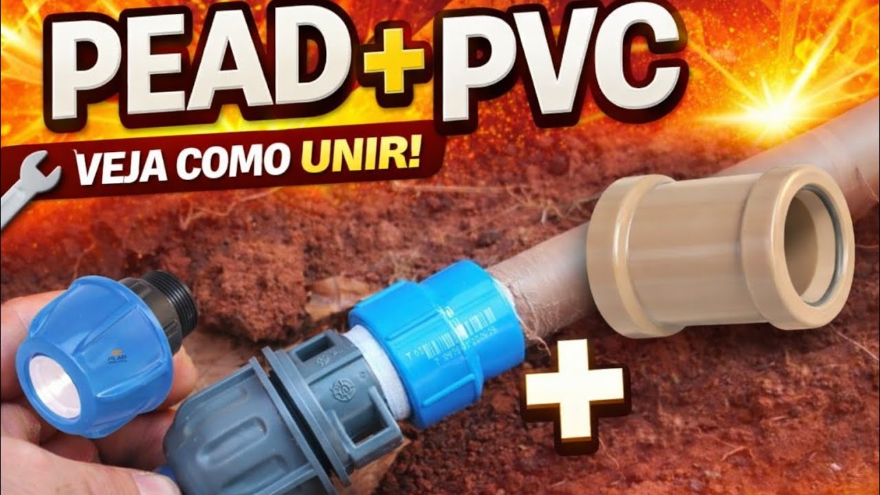 Ligação da mangueira PEAD com cano PVC Como unir um tubo passo a passo #pedreiro 