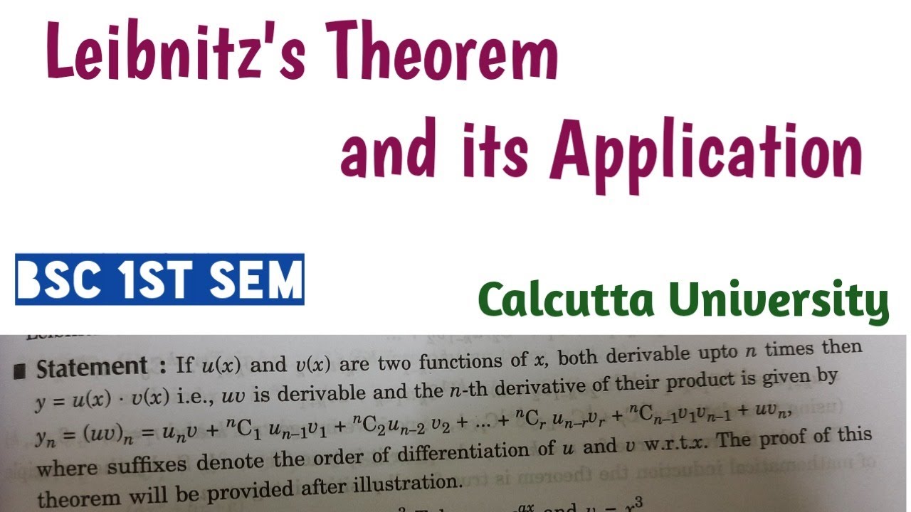 Leibnitz's Theorem and its Application | bsc | 1st SEM | CU | CBCS syllabus