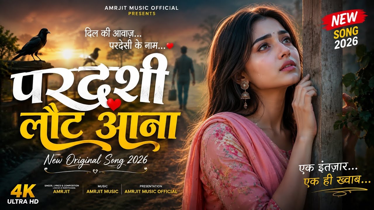 परदेसी लौट आना | New Original Hindi Song 2026 | Amrjit Music Official | Heart Touching Song 