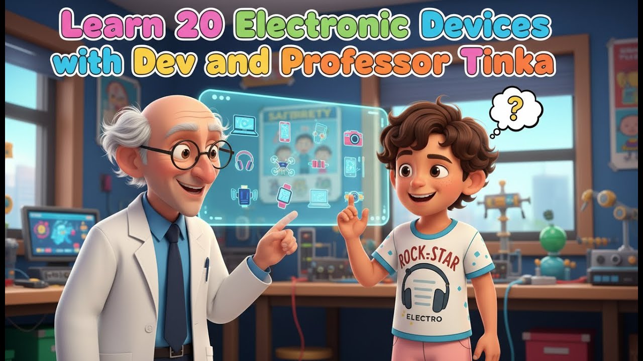 20 Electronic devices name in English and Hindi with Dev and Professor Tinka | Electronic items