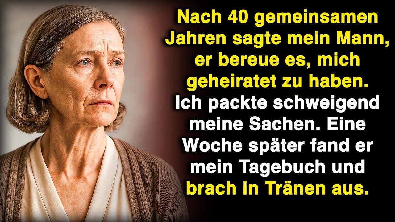 Nach 40 Jahren sagte mein Mann, er bereue die Ehe – dann fand er mein Tagebuch und brach zusammen!