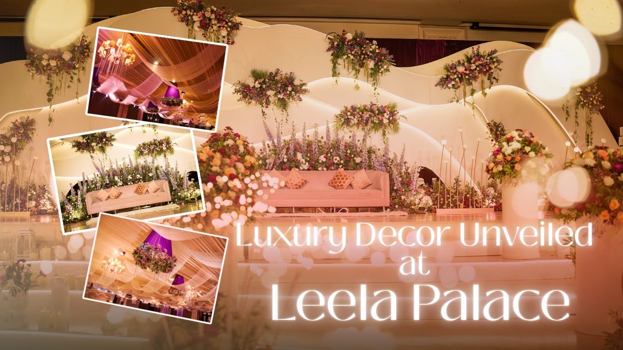 Lavender–Mocha Magic at Leela Palace ✨ A Fluid Luxury Reception Decor Transformation