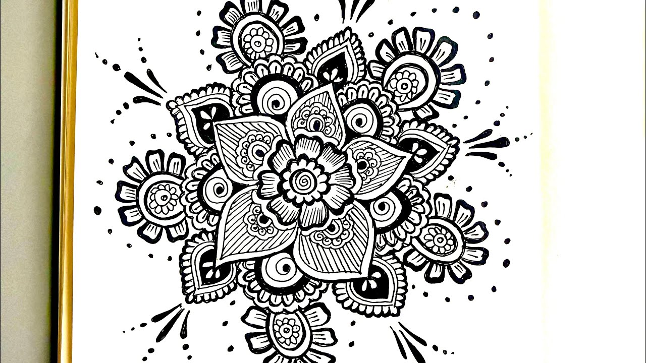 Slow Freehand Mandala Drawing (No Talking) | Relaxing Art