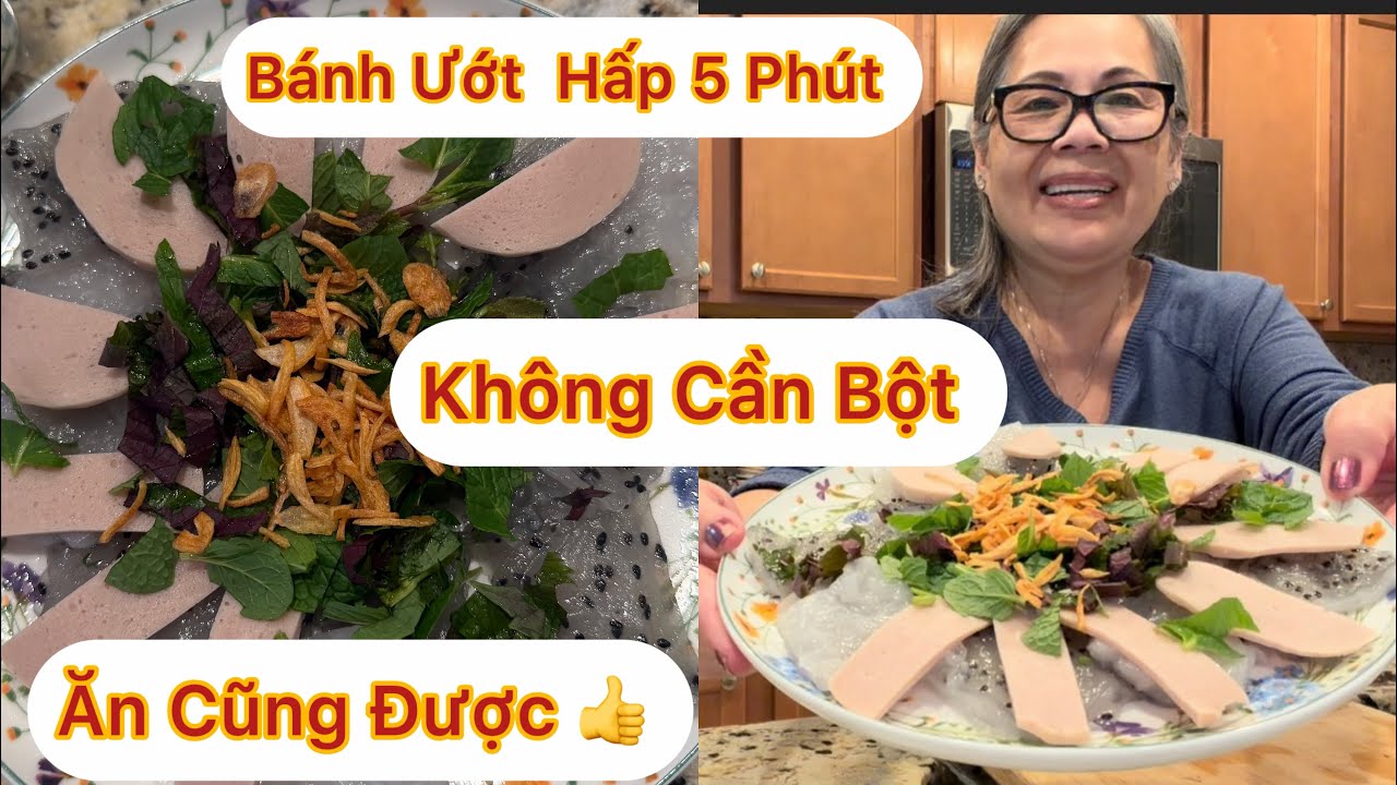 Tập 1867: Hồng Làm Bánh Ướt  Không Cần Pha Bột Hấp 2 Phút Theo Cách Nầy Ăn Cũng Được 