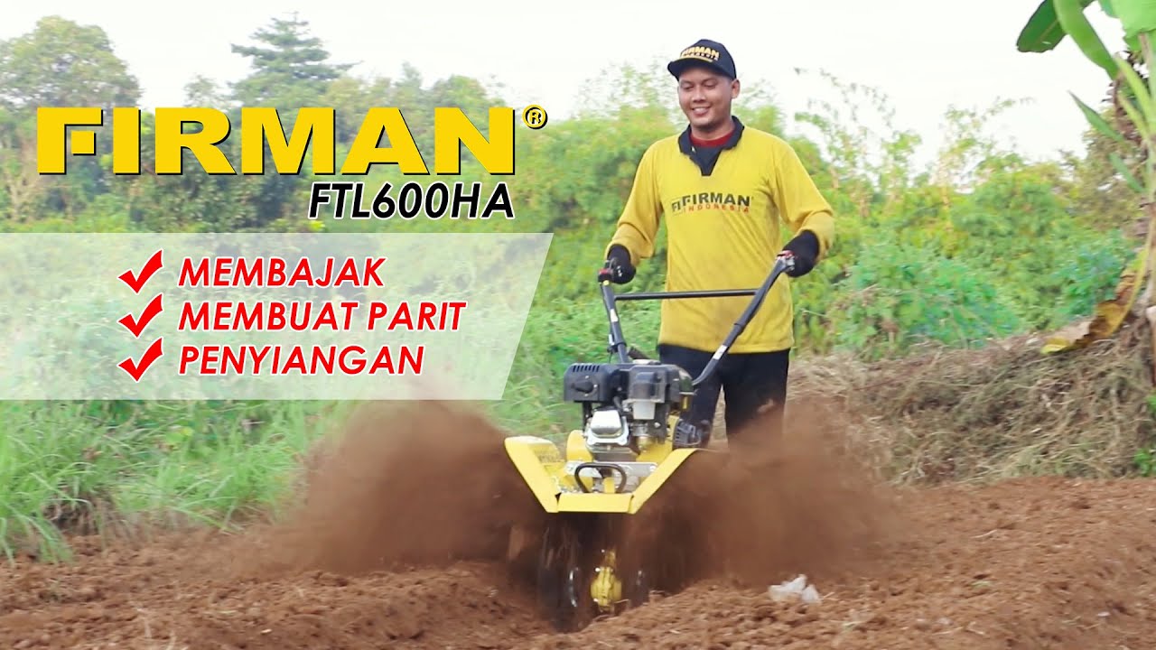 Mesin Bajak Mini Ladang Kering | Tiller FIRMAN FTL600HA | membajak dan membuat parit dengan cepat