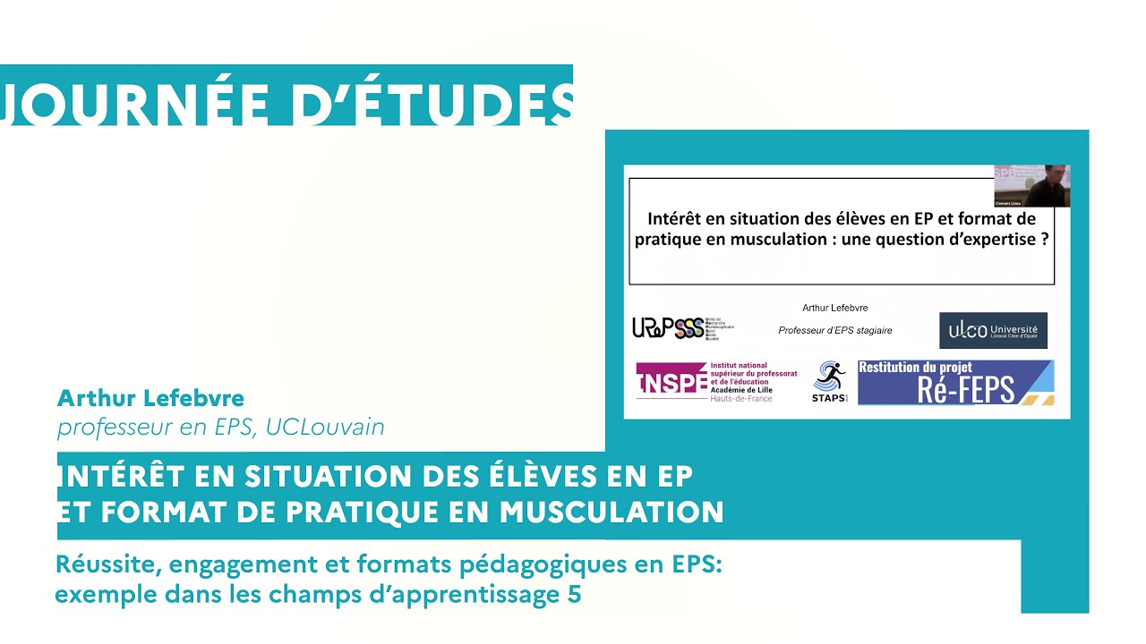 Intérêt en situation des élèves en EP et format de pratique en musculation - Arthur Lefebvre