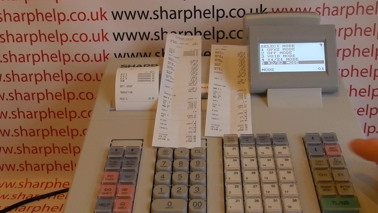 Weekly, Monthly Or Quarterly Sales Reports X2/Z2 Mode Sharp XE-A307 / XE-A407 / XE-A507 Register