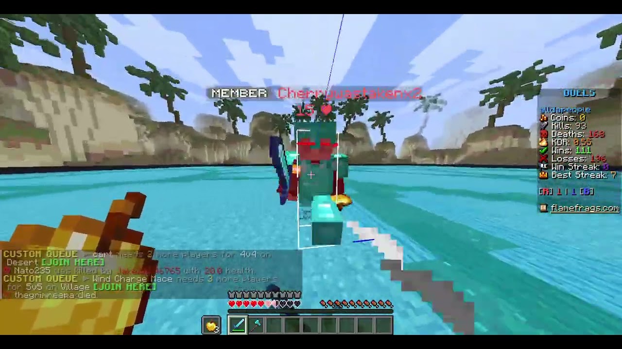 more sword pvp on Flame frags server