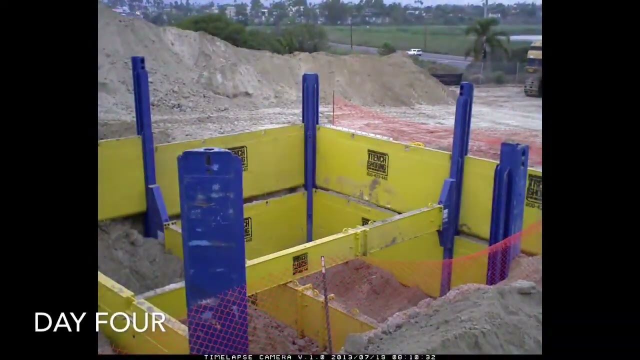 Montáž šachty s rozpěry křížem
