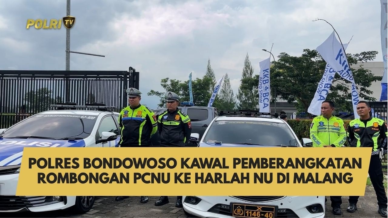 POLRES BONDOWOSO KAWAL PEMBERANGKATAN ROMBONGAN PCNU KE HARLAH NU DI MALANG