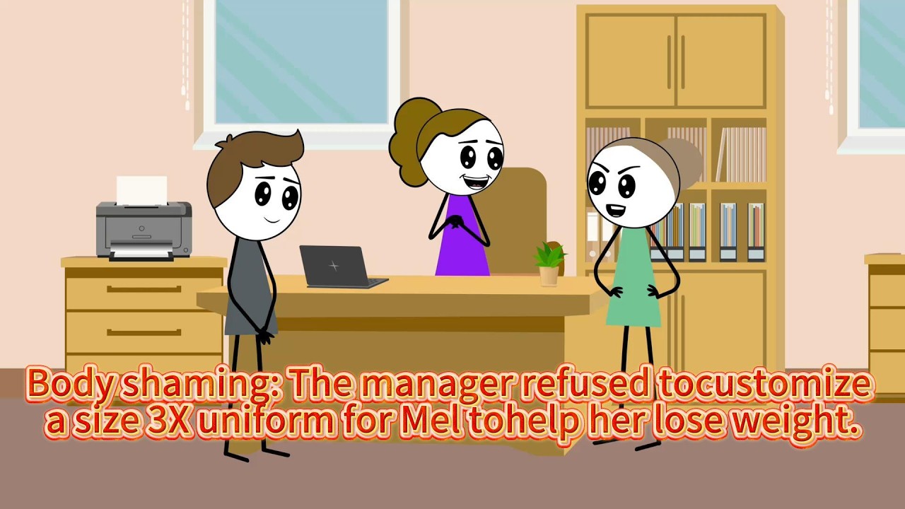 (FULL STORIES)The manager refused tocustomize a size 3X uniform for Mel tohelp her lose weight.