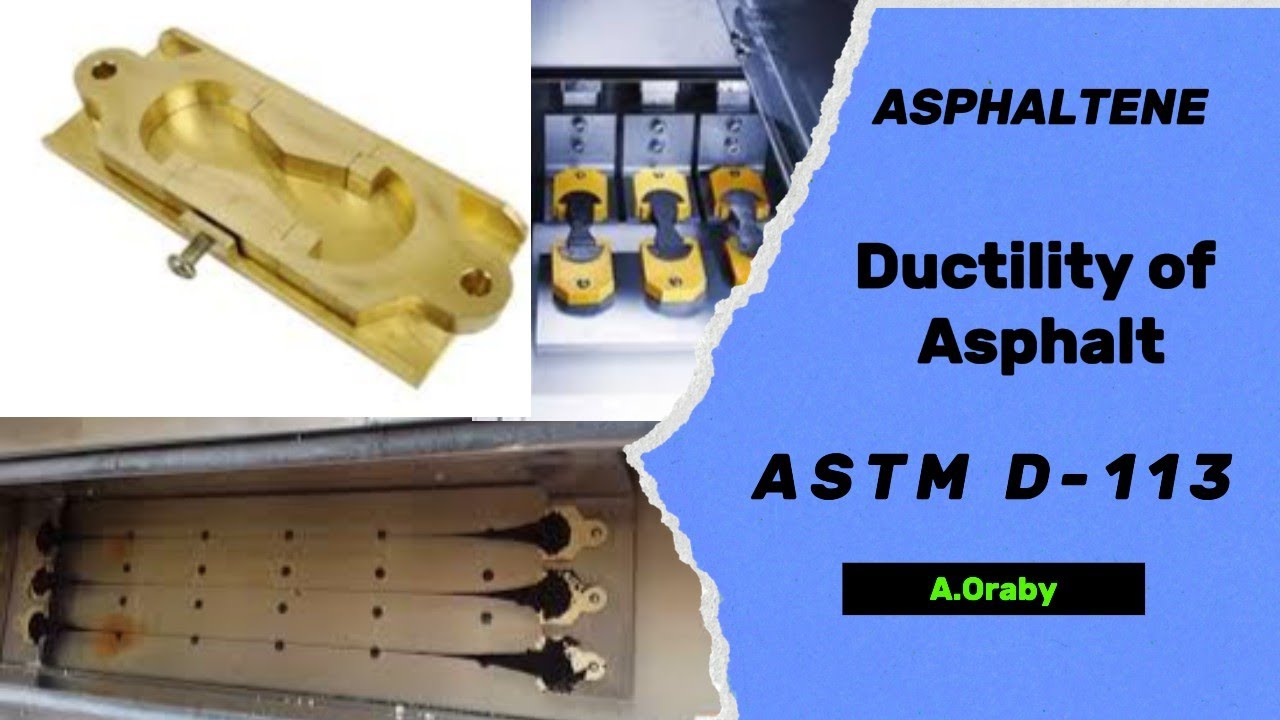 Ductility test of Asphalt / Bitumen ASTM D-113 اختبار الاستطالة للمواد الاسفلتية / البيتومينية