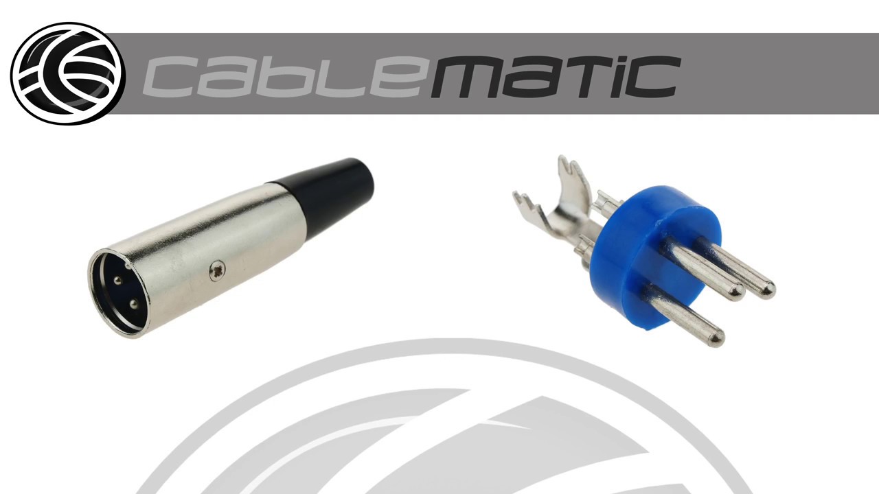 Conector XLR3 3pin macho met&aacute;lico distribuido por CABLEMATIC &reg;