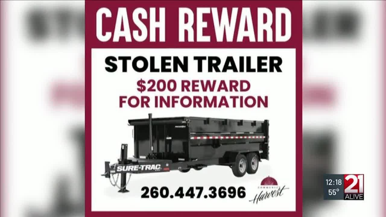 Community Harvest Food Bank offering cash for information leading to recovery of stolen trailer